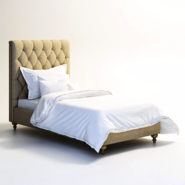 Franklin Twin Bed - Sleek and Stylish 3D model image 1 