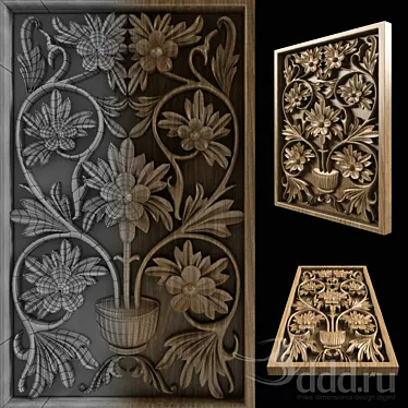 Wooden Artsy Decor 3D model image 1 