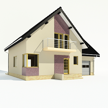 Modern Frame House 3D model image 1 