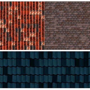 Seamless Roof Tile Textures 3D model image 1 