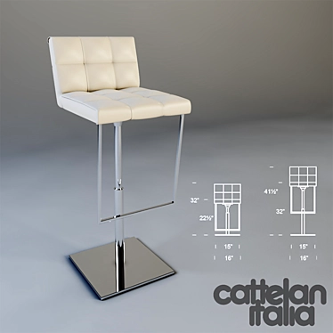 Elegant Penny Bar Stool 3D model image 1 