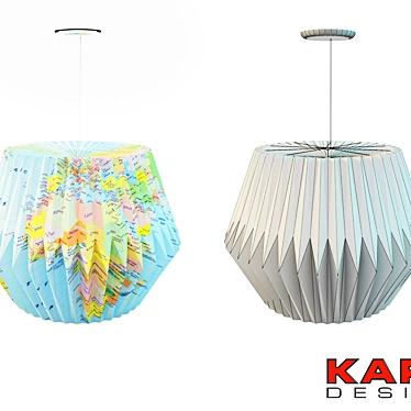 Cosmopolitan Folded Paper Pendant Lamp 3D model image 1 