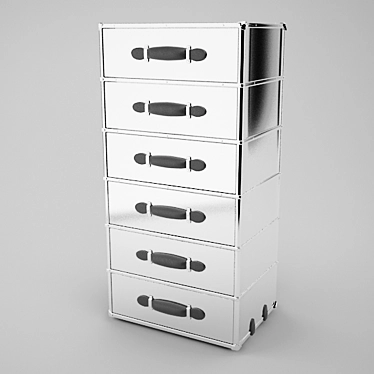 Metal and Leather High Cabinet 3D model image 1 