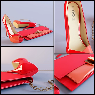 ALDO Tufli i Klatch Set: Stylish Shoes & Versatile Clutch 3D model image 1 