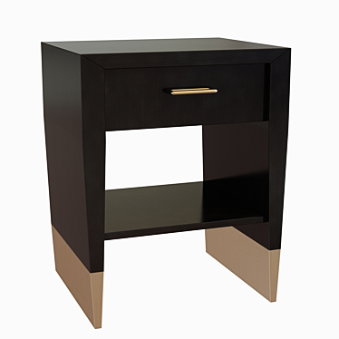 Elegant Pique Nightstand by Baker 3D model image 1 