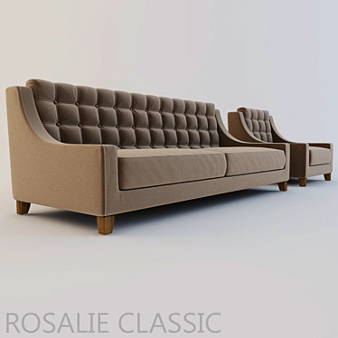 Elegant Rosalie Classic Sofa 3D model image 1 