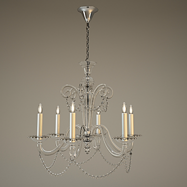 Elegant De Majo Crystal Chandelier 3D model image 1 