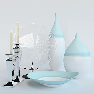 Elegant Tabletop Set 3D model image 1 