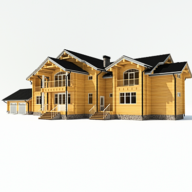 Rustic Wood Home 3D model image 1 