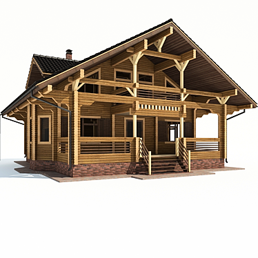 Timber House: Available Textures 3D model image 1 