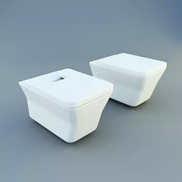 Delafon Reve Toilet & Bidet Combo 3D model image 1 