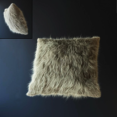 Luxury Faux Fur Cushion 3D model image 1 
