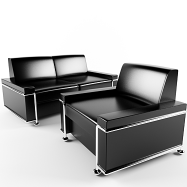 Elegant Office Seating Set 3D model image 1 