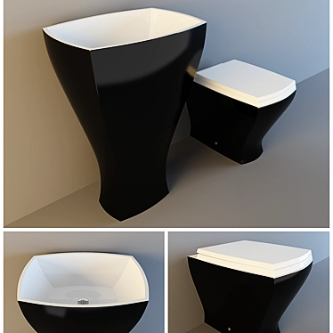 ArtCERAM Jazz: Modern Floor-Mounted Sink & Toilet 3D model image 1 