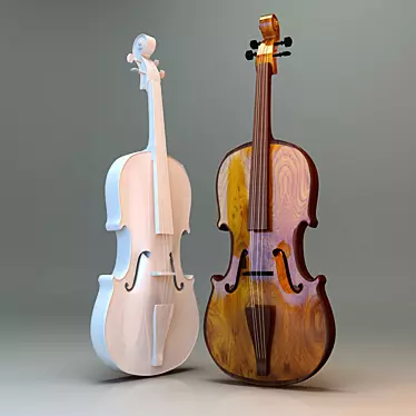 Elegant Lacquered Violin 3D model image 1 