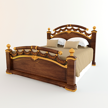 Elegant Dream Bed 3D model image 1 