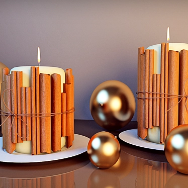 Festive Candle Holder: New Year's Baubles 3D model image 1 