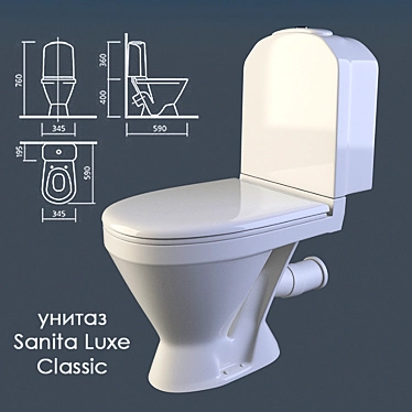 Sanita Luxe Classic Toilet Bowl 3D model image 1 