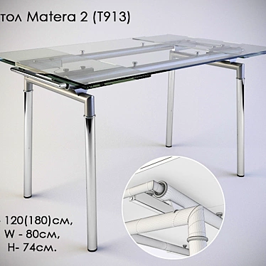 Matera 2 Extendable Table (T913) 3D model image 1 
