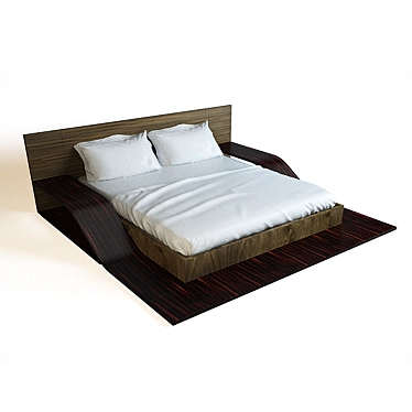 Sleek Wave Bed 3D model image 1 