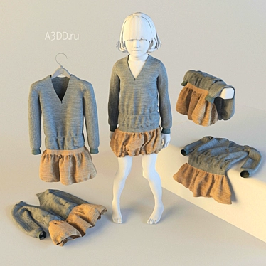 Versatile Stylish Baby Dress 3D model image 1 