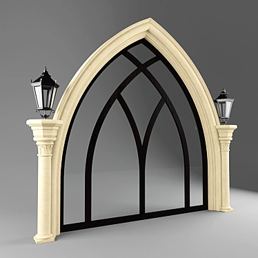 Elegant Arch Window 3D model image 1 