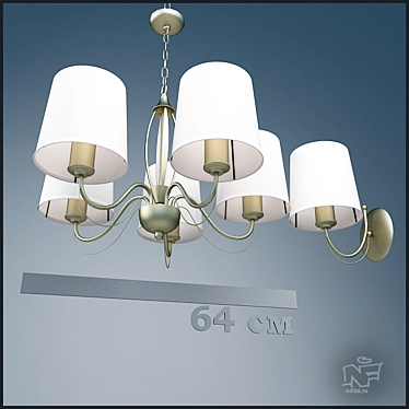 Elegant Crystal Chandelier & Sconces 3D model image 1 