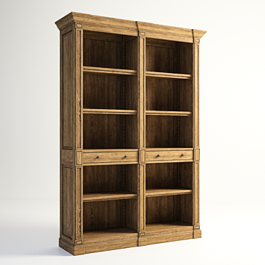 Aberdeen Double Bookshelf - Stylish Storage Solution 3D model image 1 