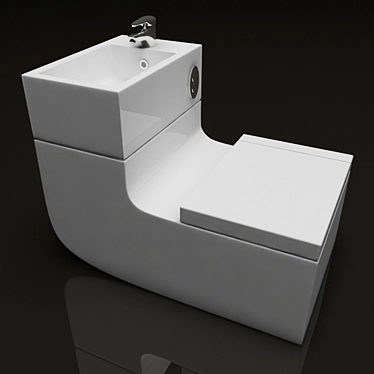 WC-Sink Combo: Space-Saving 2-in-1 Solution 3D model image 1 
