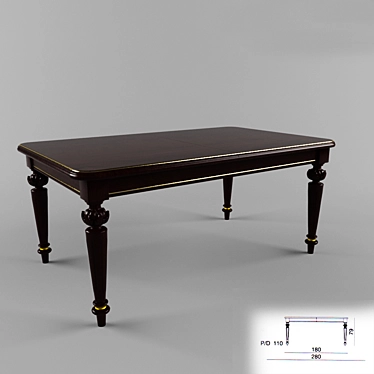BelCor Classic Dining Table 3D model image 1 