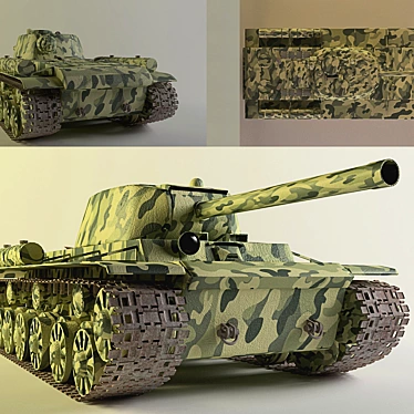 High-Poly KV-1C Model 3D model image 1 