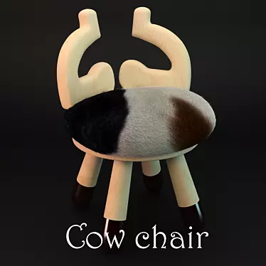 Fuzzy Fur Cow Chair: A Cozy Seating Solution 3D model image 1 