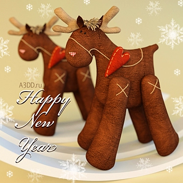 Festive Christmas Reindeer 3D model image 1 