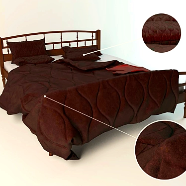 Cozy Dream Bed: Luxury Bedding Set 3D model image 1 