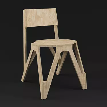Sleek and Functional Bone Chair 3D model image 1 