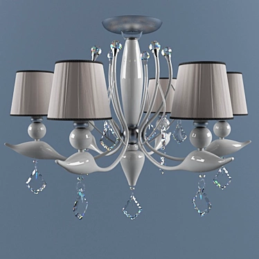 Luxury Crystal Flamingo Ceiling Light 3D model image 1 