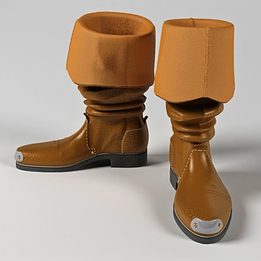 Pirate Leather Boots 3D model image 1 