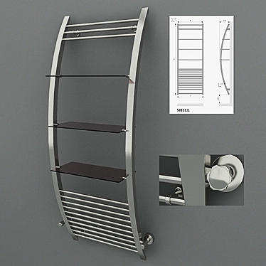 Sleek 162х60cm Towel Warmer 3D model image 1 