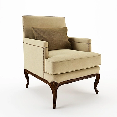 Texture Fabric Accent Chair 3D model image 1 