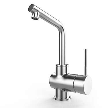 Sleek Stainless Black Sink Mixer 3D model image 1 