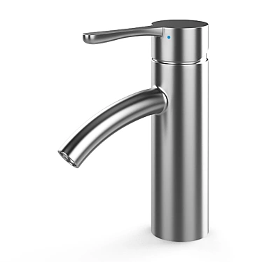 Modern Stainless Steel and White Sink Mixer 3D model image 1 
