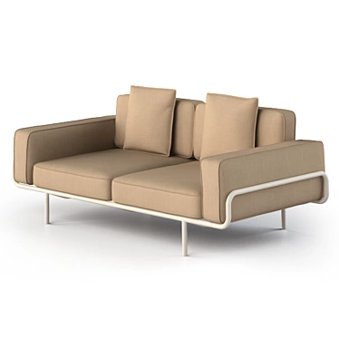 Beige 3-Seater Sofa: Ikea PS 2012 3D model image 1 
