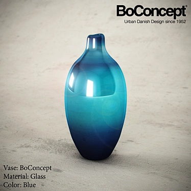 Elegant Blue Glass Vase 3D model image 1 