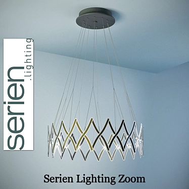 Sleek German Chandelier Zoom 3D model image 1 