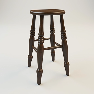 Classic English Bar Stool 3D model image 1 