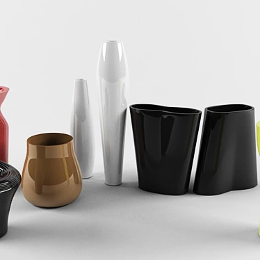 Modern Plust Vases: Nicole, Reverse, Space, Tambo, Drop 3D model image 1 