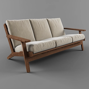 Classic Triple Wegner Sofa 3D model image 1 