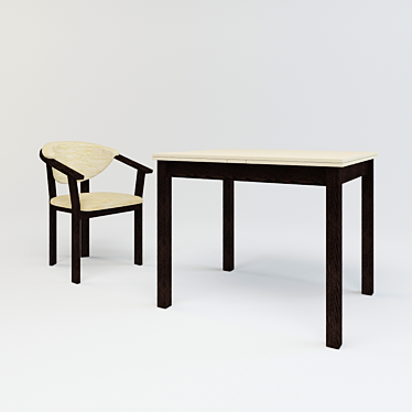 Versatile Dining Set: Diez T5 Extendable Table & Rapsodia T3 Armchair 3D model image 1 