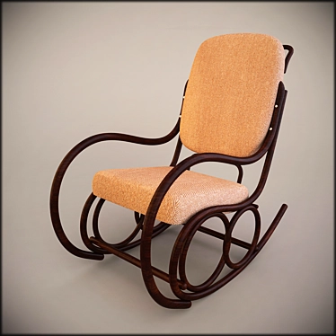 Elegant Woven Rocking Chair 3D model image 1 