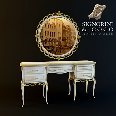 Eternal Elegance: Signorini &coco Vanity Table with Mirror 3D model image 1 